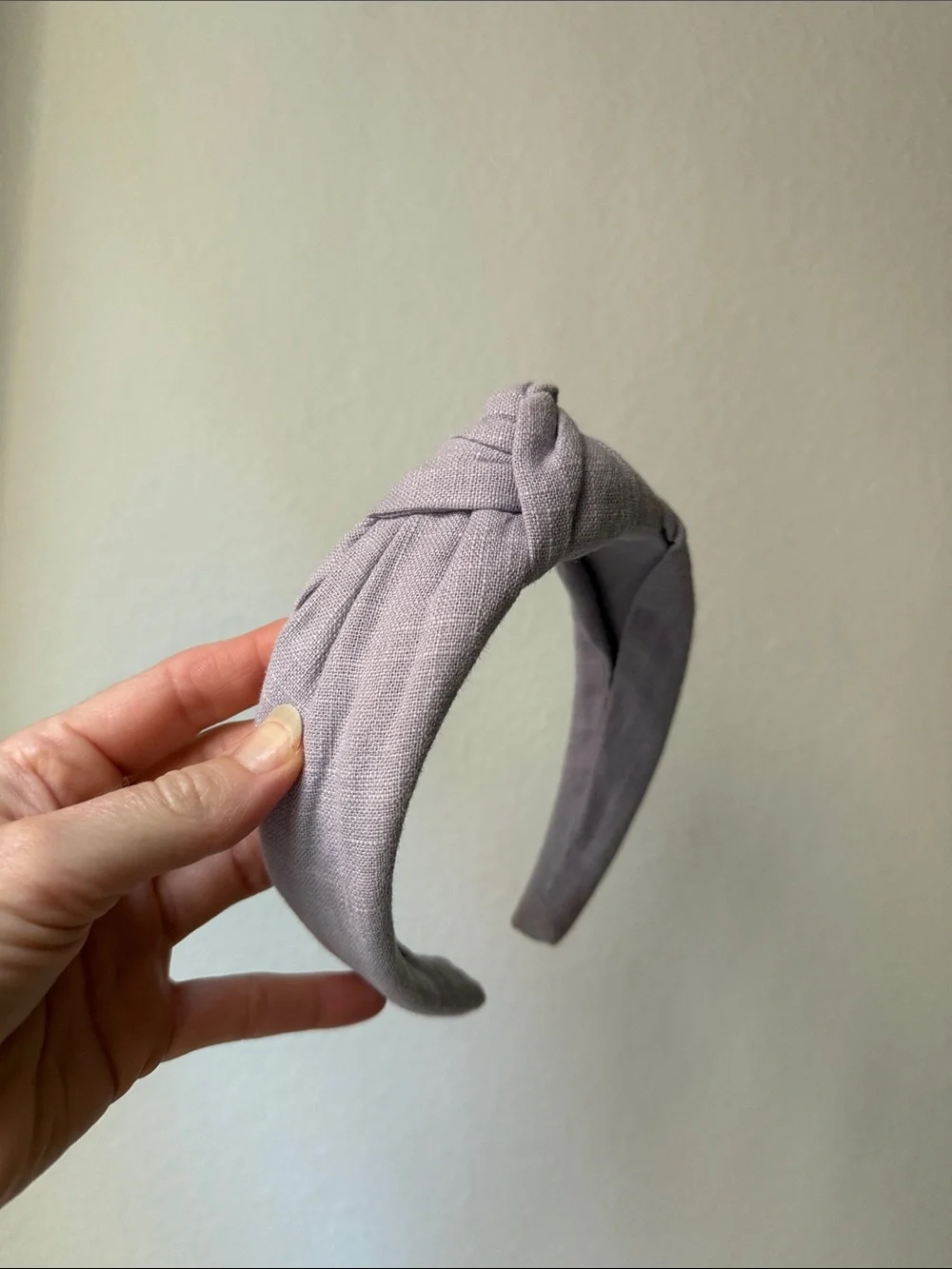 J. crew Lavender linen large turban knot headband